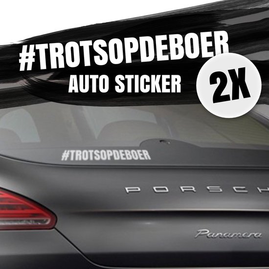 Foto: Trots op de boer auto sticker 2 stuks trotsopdebeboer 3x15cm autosticker raamsticker