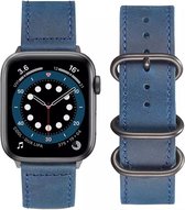 Convient pour Apple Watch bracelet 44 mm - Série 1 2 3 4 5 6 7 8 SE Ultra - Bracelet de montre Smartwatch iWatch - 42mm 44mm 45mm 49mm - Fungus - Cuir - Blauw