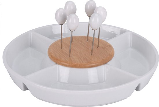 Nordic Village 30 cm rechthoekige keramische serveerschaal set van 2 voor het serveren