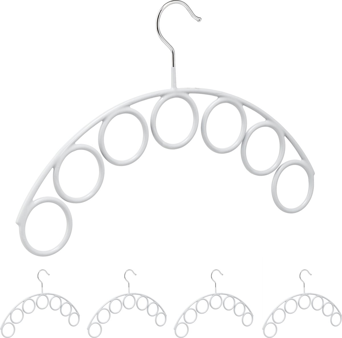 5x sjaalhanger met 7 houders - sjaalhanger - kledinghanger sjaals - riemhanger