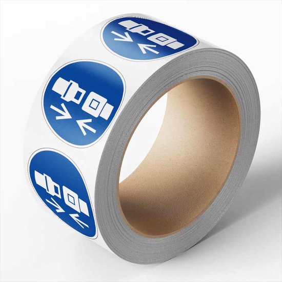 Autocollant ceinture de sécurité obligatoire op rol, 25 mètres, M020 50 mm - 475 par rouleau