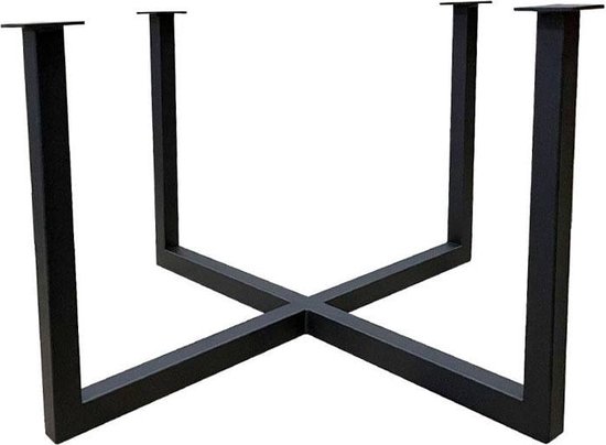 Zwarte stalen salontafel onderstel hoogte 37 cm, vierkant 50 x 50 cm (30 x 30 mm)