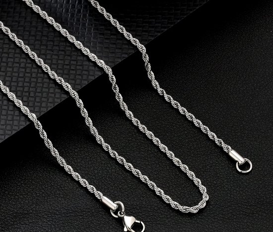 Bliksem Rope Ketting Zilver Heren Sieraden Streetwear Waterdicht Niet