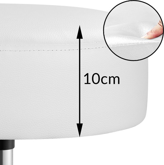 Rolkruk 2 Stuks Imitatieleer Wit 360° draaibaar