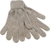 Zachte thermo chenille magic gloves kleur naturel melee maat one size M/L