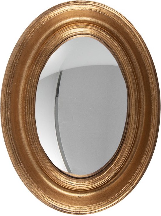 Spiegel 24x32 cm Goudkleurig Hout Ovaal Grote Spiegel Wand spiegel Muur spiegel