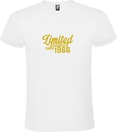 T-Shirt Wit avec Image « Edition Limited depuis 1966 » Or Taille XXXXXL