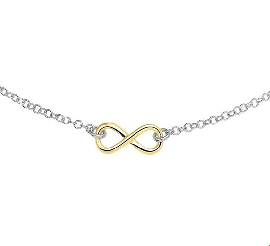 The Fashion Jewelry Collection Ketting Infinity 2,1 mm 40 + 4 cm - Zilver verguld