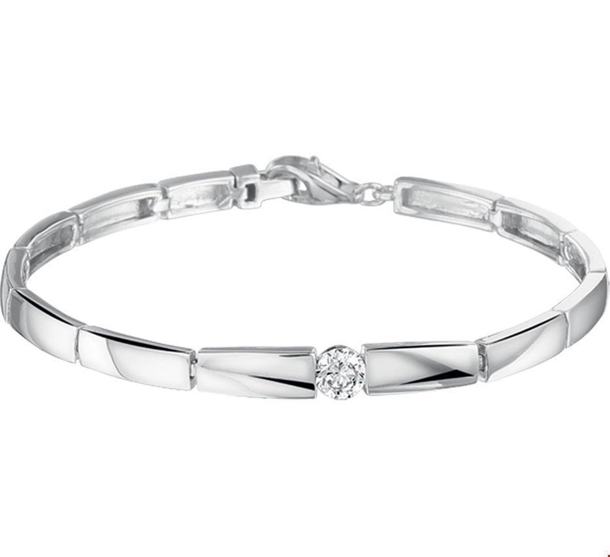 The Jewelry Collection Armband Choker Zirkonia 5,0 mm 19 cm - Zilver
