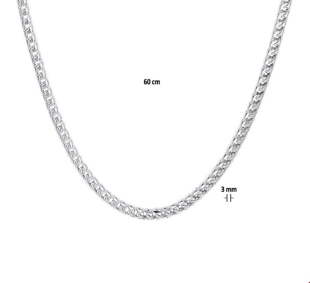 Zilveren Collier gourmet 3 1021141 60 cm