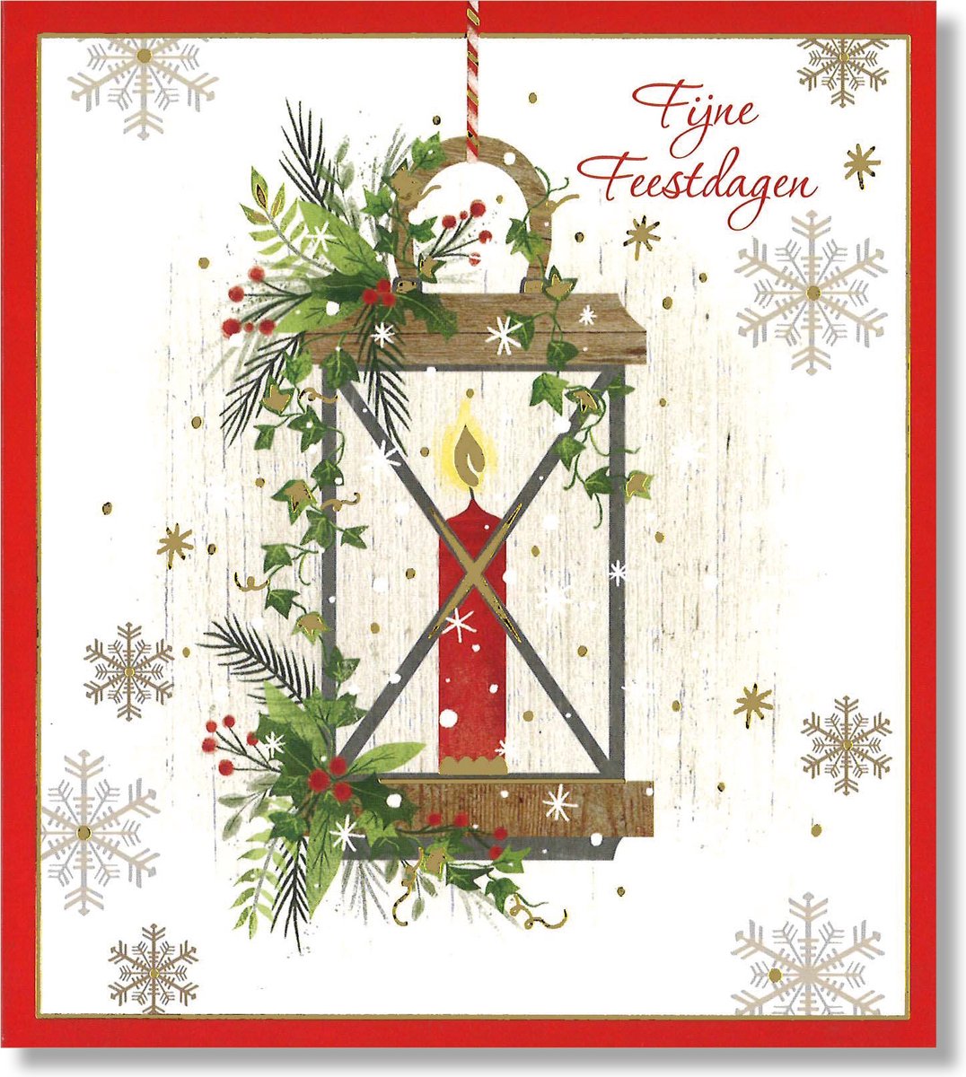 Lannoo - 16 Dubbele Kerst/Nieuwjaarskaarten - Witte envelop - 12 x 13,3 cm