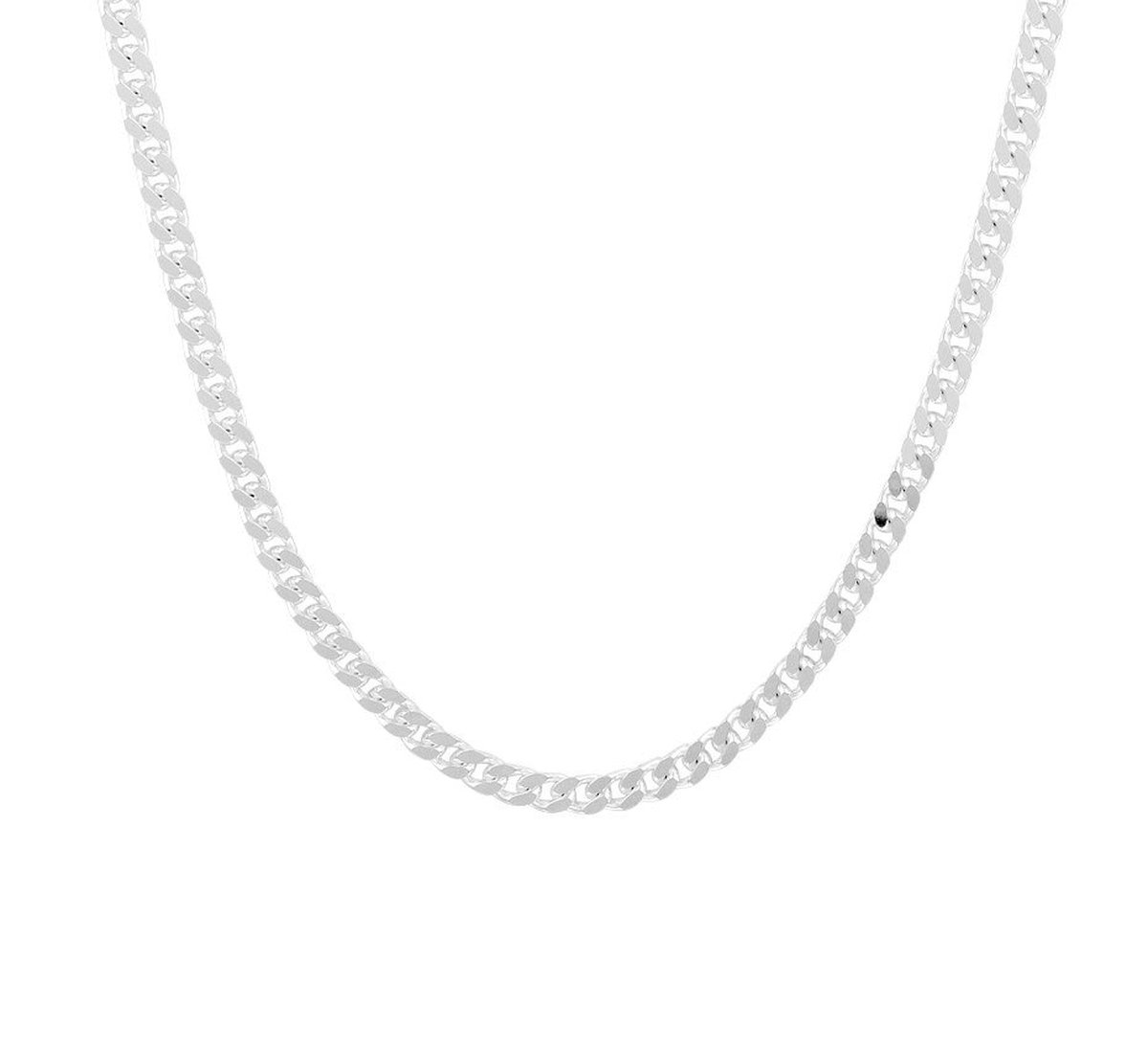 Zilveren Collier geslepen gourmet 2 1021716 50 cm