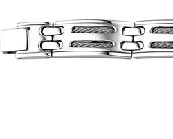The Jewelry Collection Armband Poli/mat 13 mm 21 cm - Staal
