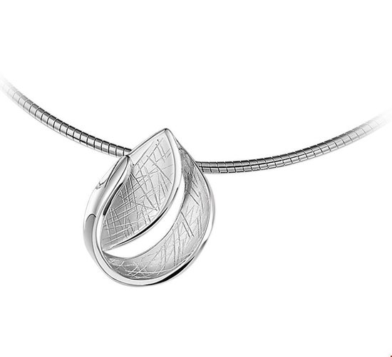 The Jewelry Collection Ketting Gescratcht 1,5 mm 42+3 cm - Zilver