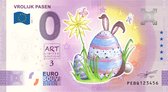 0 Euro biljet 2022 - Vrolijk Pasen KLEUR