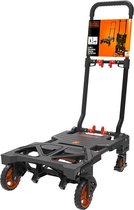 BLACK+DECKER 2-in-1 Steekwagen en Plateauwagen - Steekkar max. 55KG - Platformwagen max. 120KG - Transportwagen Inklapbaar - Transportwagen met Stevige Wielen - Kunststof/ Staal