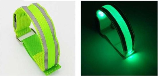 Bande lumineuse réfléchissante LED pour bras, ceinture de sécurité