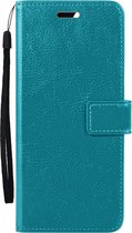 Hoesje Geschikt voor OPPO A17 Hoes Bookcase Flipcase Book Cover - Hoes Geschikt voor OPPO A17 Hoesje Book Case - Turquoise