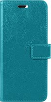 Hoes Geschikt voor OPPO A17 Hoesje Bookcase Hoes Flip Case Book Cover - Hoesje Geschikt voor OPPO A17 Hoes Book Case Hoesje - Turquoise