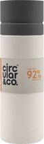 Circular&Co. herbruikbare to go waterfles 21oz/600ml crème/grijs