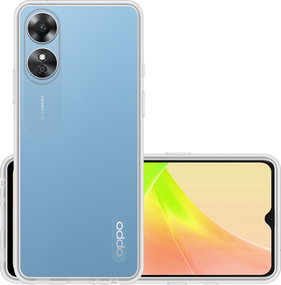 Hoesje - Geschikt voor OPPO A17 - Sterk & Shockproof - Hoes Cover - Siliconen Case - Transparant