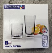 Fruity Energy Sinaasappel-Glazen 6x 25cl, 6x 30cl Luminarc