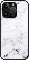 Leuke Telefoonhoesjes - Hoesje geschikt voor iPhone 14 Pro - Backcover zwart - Marmer - Multi