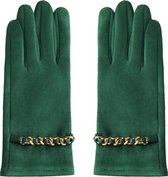 Yehwang - Handschoenen - Gouden & zirkonen details - Donkergroen