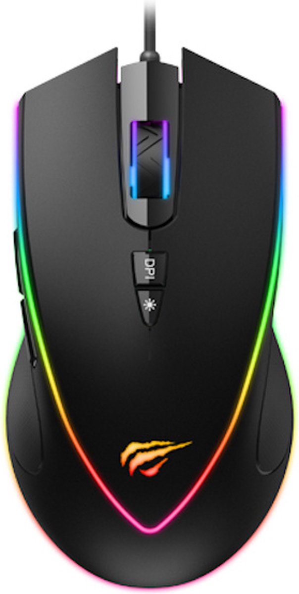 HAVIT MS1017 GAMING MUIS 6400 DPI RGB KLEUR ZWART