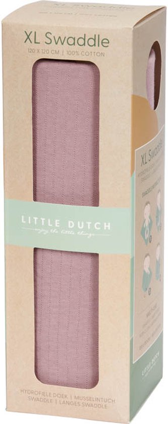 Little Dutch – Swaddle doek 120 x 120 Pure Mauve