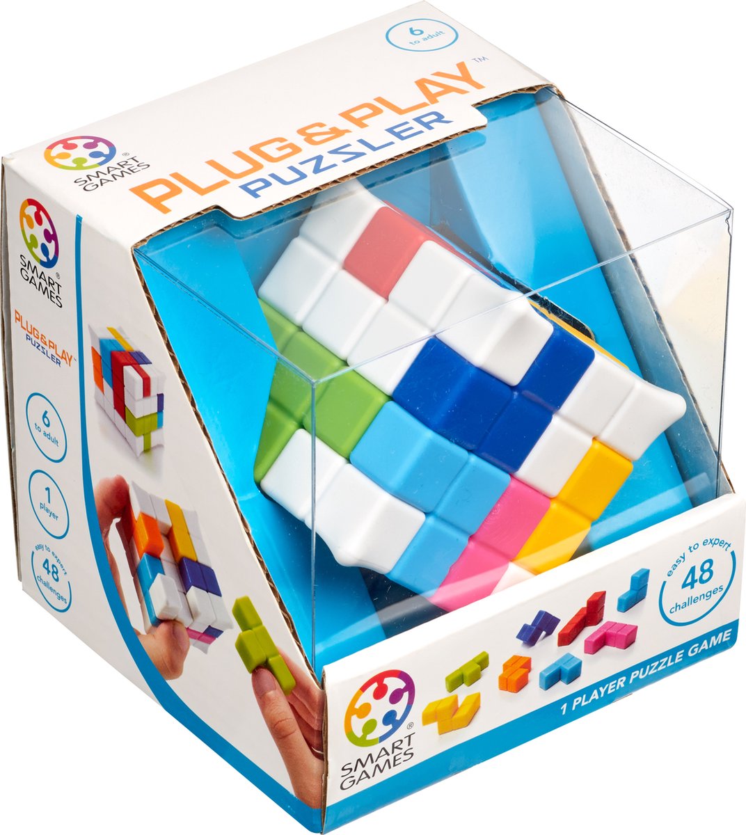 SmartGames - Plug & Play Puzzler (48 opdrachten) -  fidget toy - kubus puzzel - SmartGames