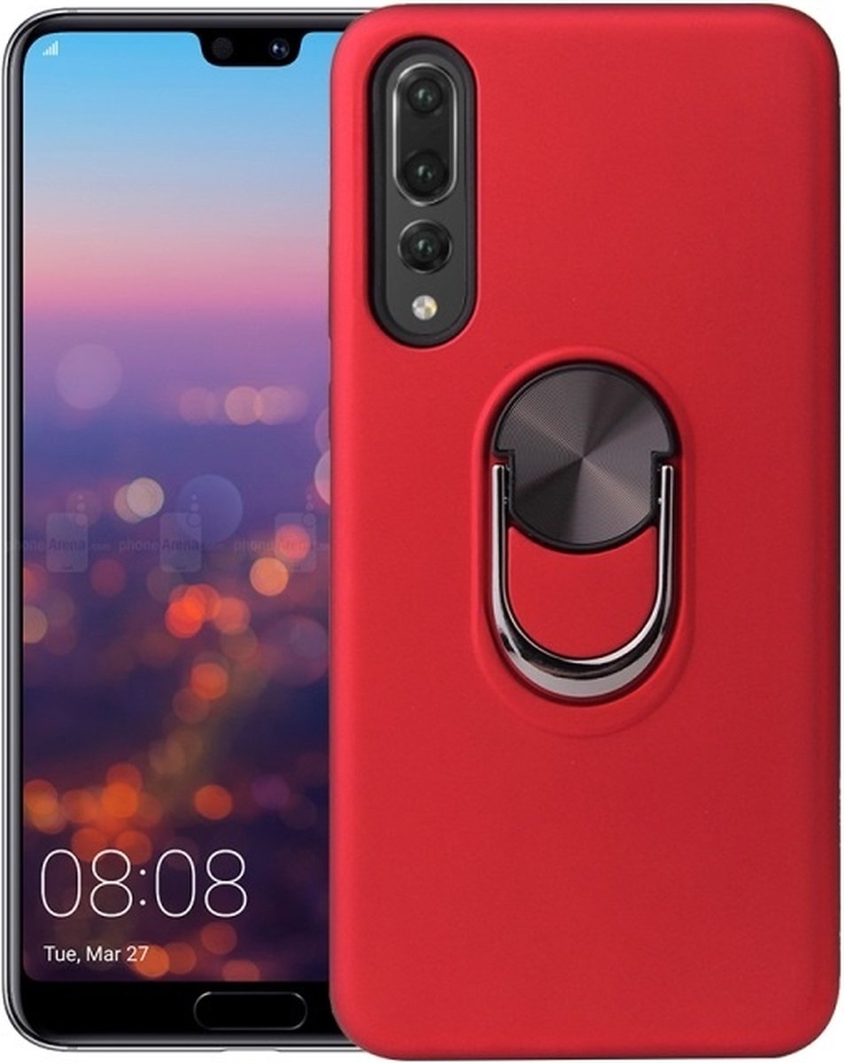 Hoesje Geschikt voor Huawei P20 hoesje Shockproof Armor case - back cover – TPU – Rood