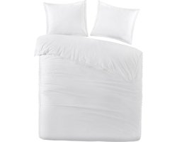 Droomtextiel Papillon Dekbedovertrek Karel Wit Tweepersoons 200x200/220 cm - Hoogwaardige Percale Katoen - Super Zacht