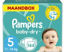 Pampers Baby-Dry Luiers - Maat 5 (11-16 kg) - 144 stuks - Maandbox