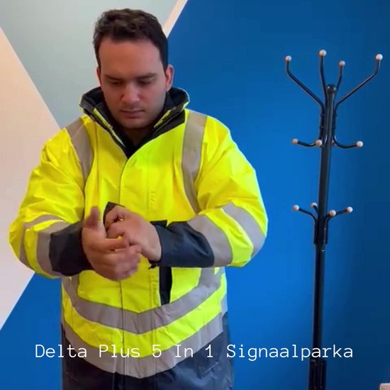 Delta Plus Signal Parka 5 en 1 en polyester Oxford enduit de PU, Taille XL