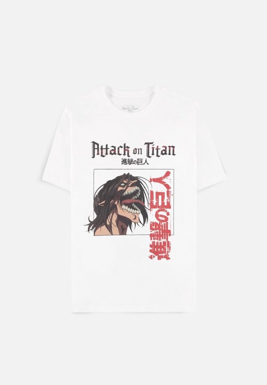 Attack On Titan - Agito No Kyojin Heren T-shirt - S - Wit