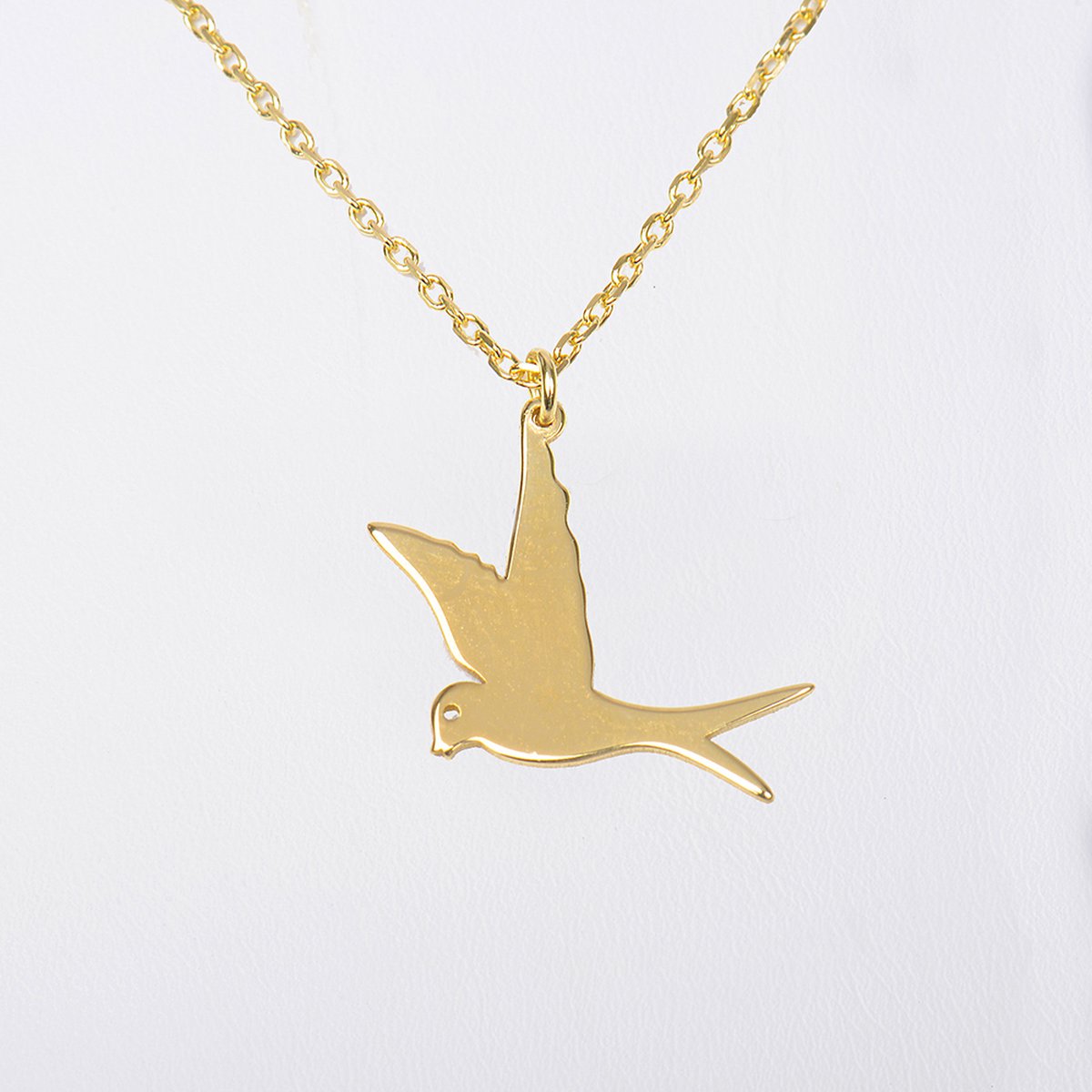 MeYuKu- Sieraden- 14 karaat gouden ketting- Vogelhanger