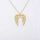 MeYuKu- Sieraden- 14 karaat gouden ketting- Engel vleugels