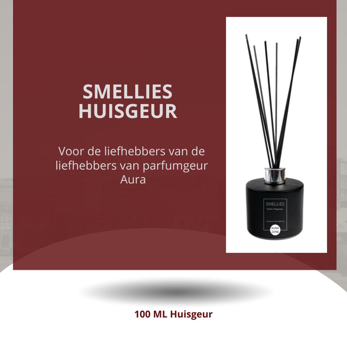 SMELLIES - Parfum - Geurstokjes - Huisgeur - Huisparfum - AURA ZONE - 100ml