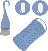Badborstel en gezichtsborstel - blauw - bad borstel - lichaamsborstel - anti roos borstel - bad spons - silicone – dry brush – massage borstel - baby borstel - washandjes -lichtblauw