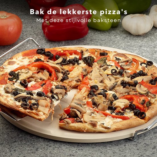 Cheqo® Pizzasteen Pizza Baksteen Oven Steen Pizza Stone BBQ