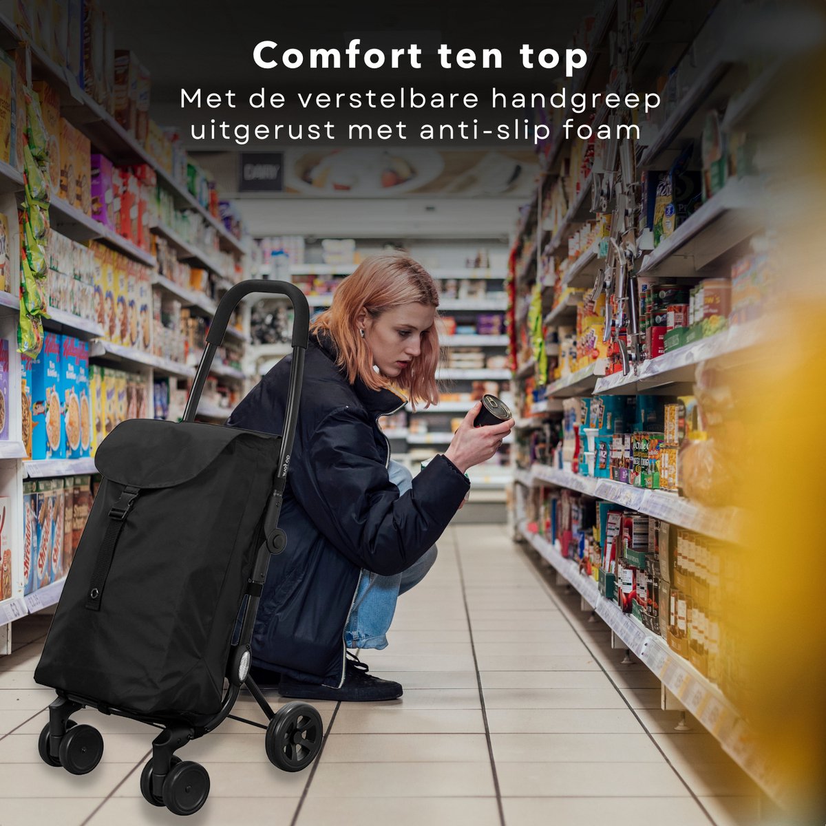 Mini draagbare Boodschappentrolley,30L opvouwbare winkelwagen met wielen Trolley Roestvrijstalen winkelwagen voor boodschappen Rollende wagen Ultralichte reiswagen, Mini cart
