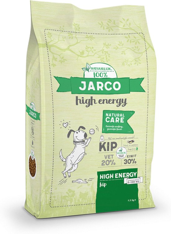 Jarco Dog Natural High Energy Kip - Hondenvoer - 12.5 kg | bol.com