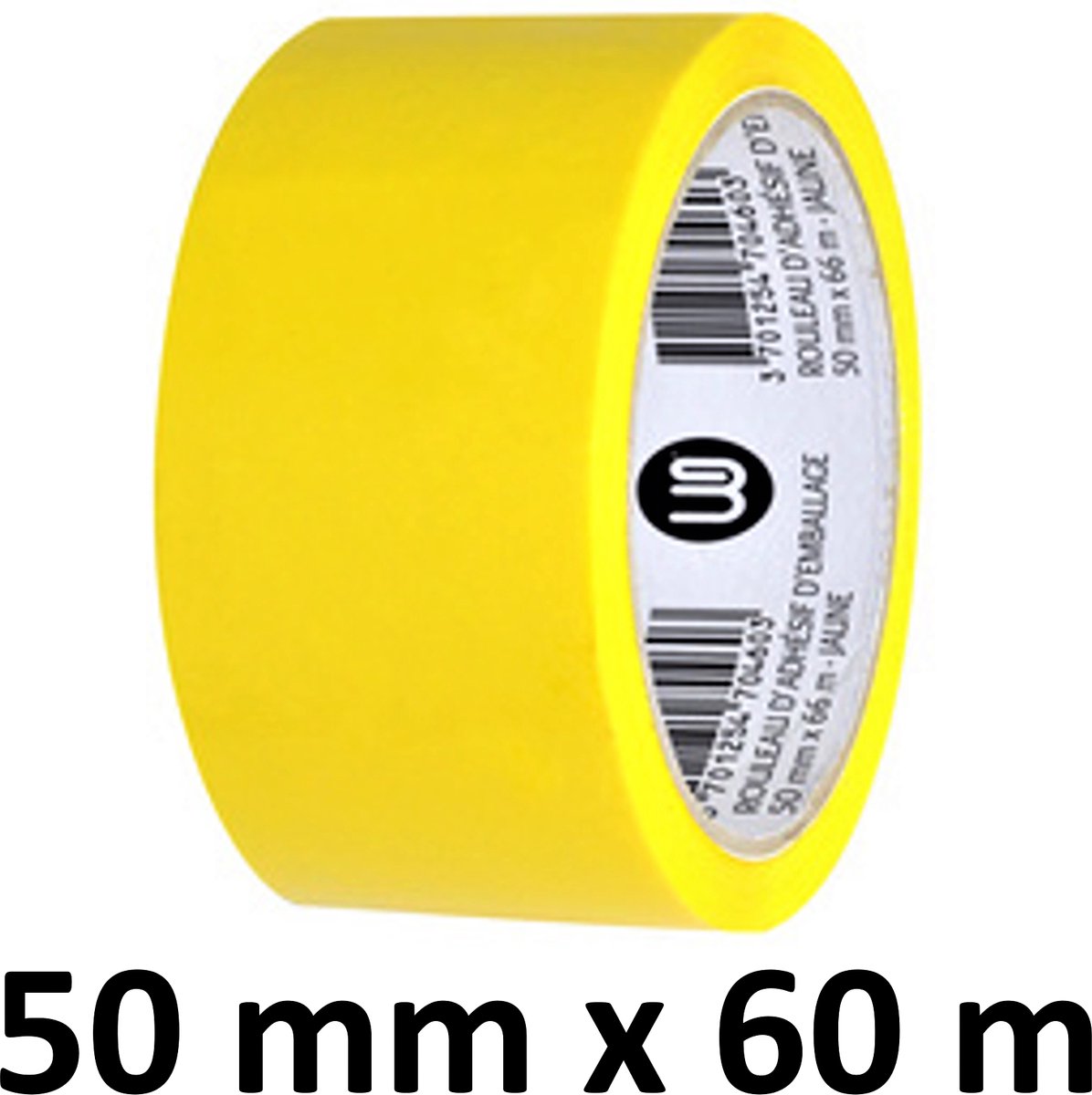 Gekleurd verpakkingstape - PP - 50mm x 66m - geel