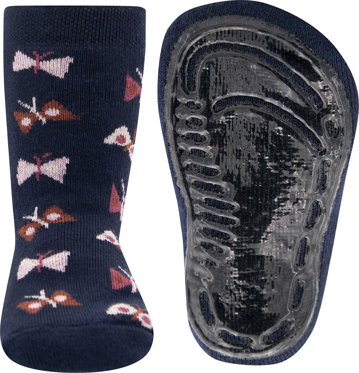 Ewers antislip sokken vlinders - Blauw
