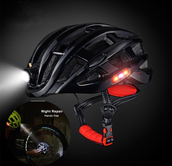 Casque VTT avec éclairage, E-bike, Casque de vélo Pro avec éclairage, Poids léger