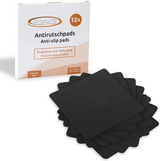 ECENCE Anti-slip pads douche & badkuip,12x, douchematjes, badkuipmatje Zwart zelfklevend, badkuipmat anti-slip, gemakkelijk te verwijderen, trapfolie, uitglijbescherming