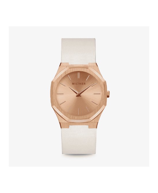 Montre de marque espagnole Millner pour femme - femme - bracelet en cuir couleur TAN - montre-bracelet - design - Oxford S Sand
