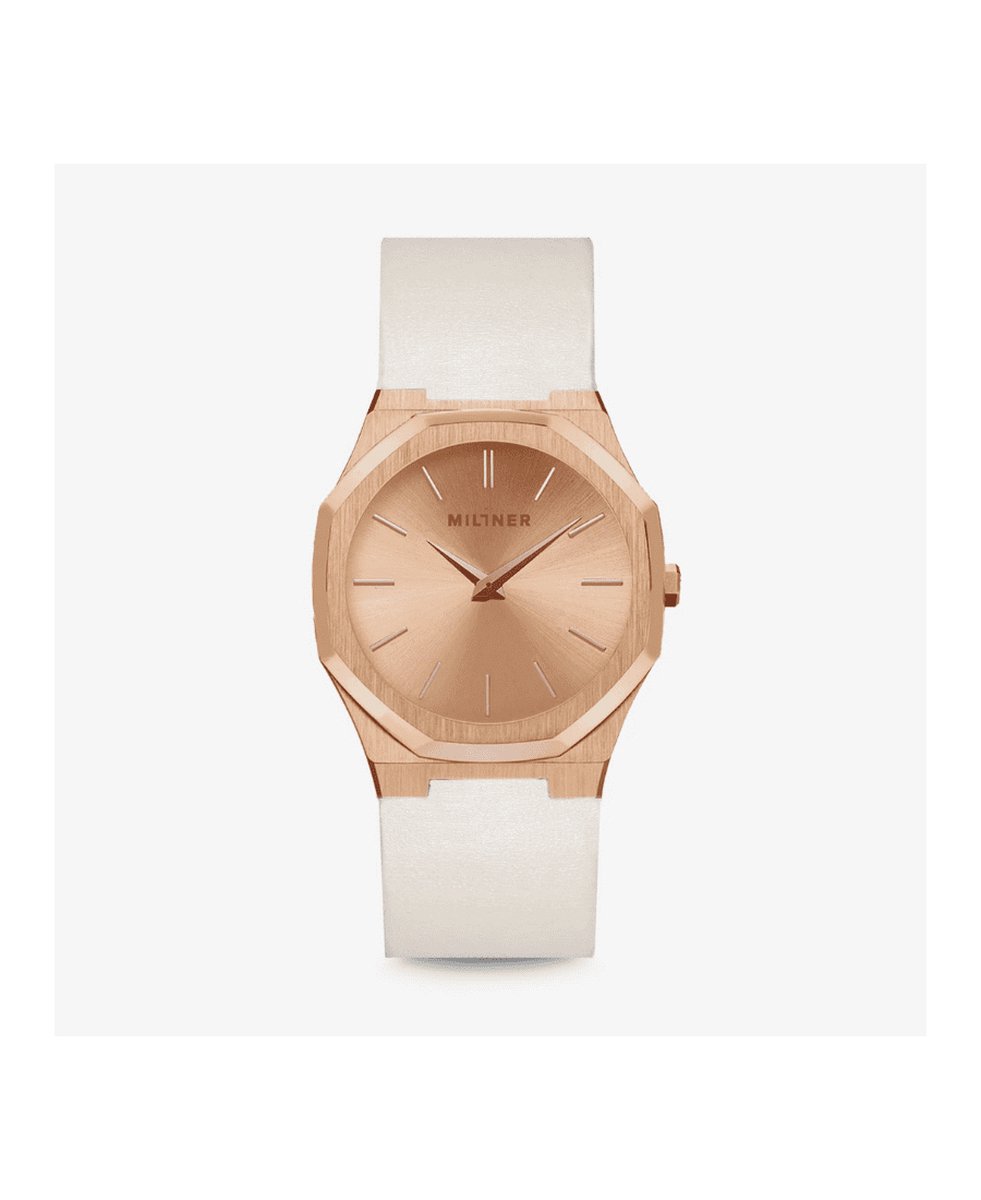 Millner Spaanse merk horloge voor dames - vrouwen - TAN kleur leren armband - polshorloge - design - Oxford S Sand