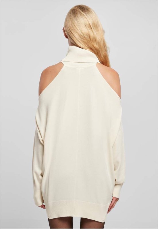 Urban Classics Sweater/trui Ladies Cold Shoulder Turtelneck Ivoorkleurig